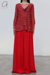 SWAYING/KNIT V-neck floating jumper SW24RE1T05 red